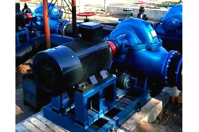 扬州钧恒口腔健康管理有限公司3台500mm口径双吸泵沈阳康平卧龙湖正在安装